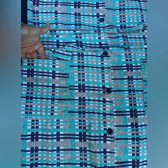 VINTAGE 50’s European Blue and White Sleeveless Midi Dress with Tie Belt Pinup - Picture 3 of 9